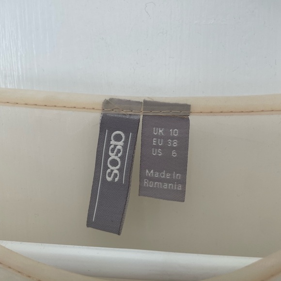 Asos Sheer Nude Peplum top - Picture 2 of 2